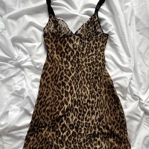 Dolce & Gabbana Leopard Mini Mesh Slip Dress